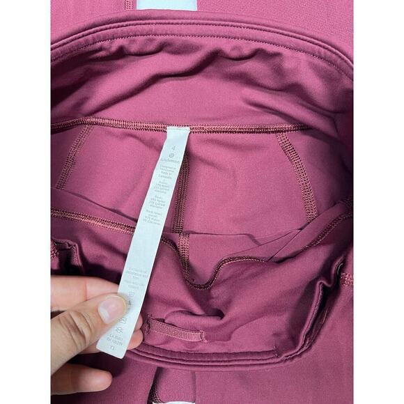 Lululemon Pace Rival Crop Maroon Running Active Legging Size 4 - Picture 2 of 7